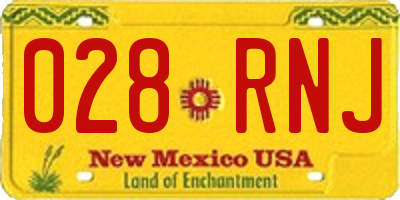 NM license plate 028RNJ