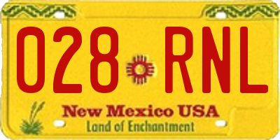 NM license plate 028RNL