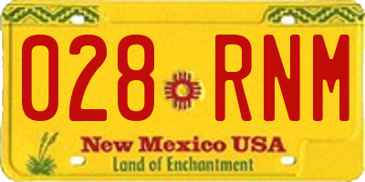 NM license plate 028RNM