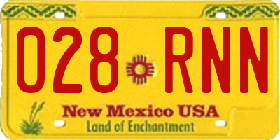 NM license plate 028RNN