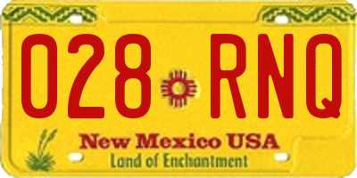 NM license plate 028RNQ