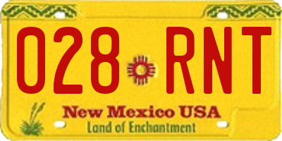 NM license plate 028RNT