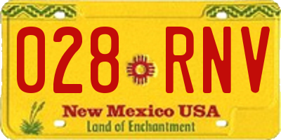 NM license plate 028RNV