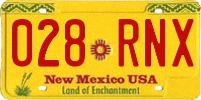 NM license plate 028RNX
