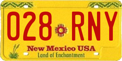 NM license plate 028RNY