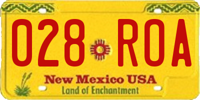 NM license plate 028ROA