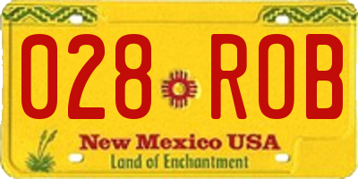 NM license plate 028ROB
