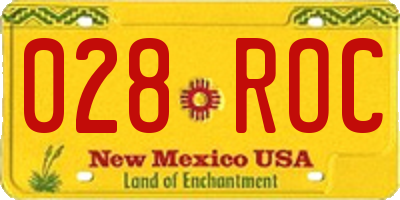 NM license plate 028ROC