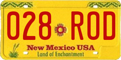 NM license plate 028ROD