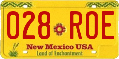 NM license plate 028ROE