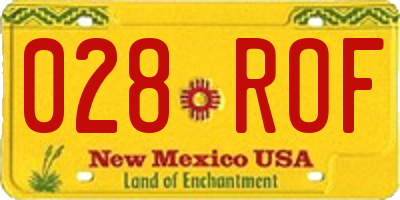 NM license plate 028ROF