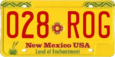 NM license plate 028ROG