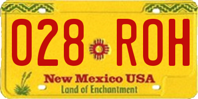 NM license plate 028ROH