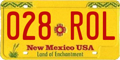 NM license plate 028ROL