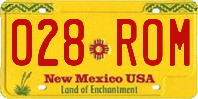 NM license plate 028ROM