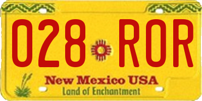 NM license plate 028ROR