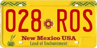 NM license plate 028ROS