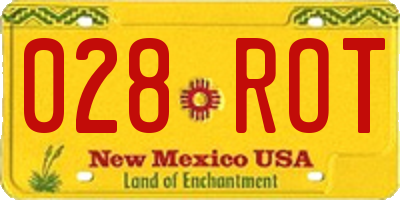 NM license plate 028ROT