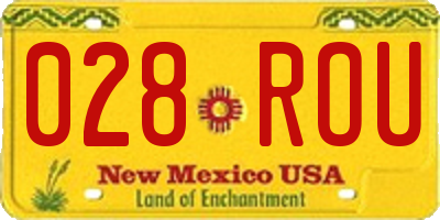 NM license plate 028ROU