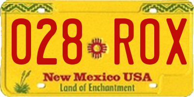NM license plate 028ROX