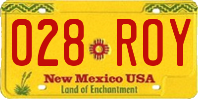 NM license plate 028ROY