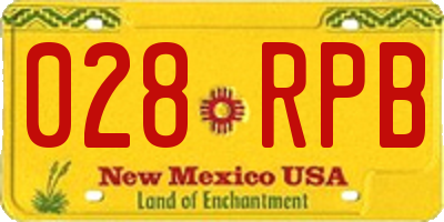 NM license plate 028RPB