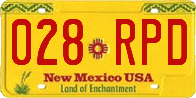 NM license plate 028RPD