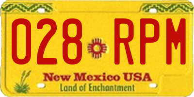 NM license plate 028RPM