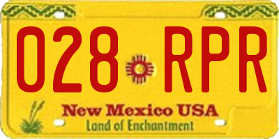 NM license plate 028RPR