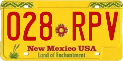 NM license plate 028RPV
