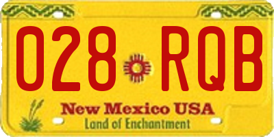 NM license plate 028RQB