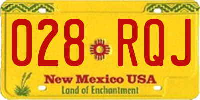 NM license plate 028RQJ