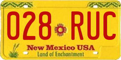 NM license plate 028RUC