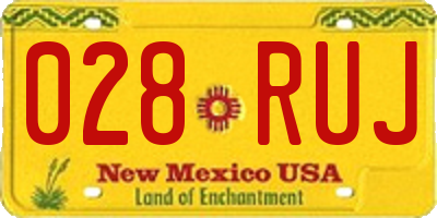 NM license plate 028RUJ