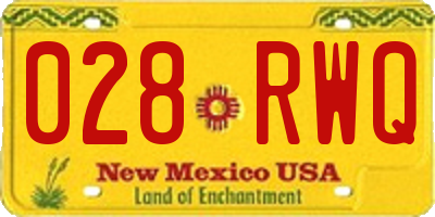 NM license plate 028RWQ