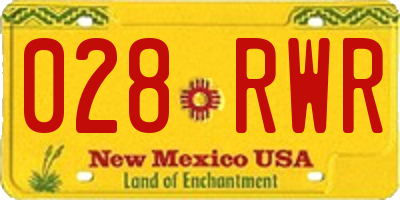NM license plate 028RWR