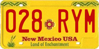 NM license plate 028RYM
