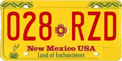 NM license plate 028RZD