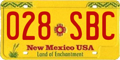 NM license plate 028SBC
