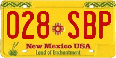 NM license plate 028SBP