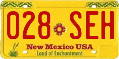 NM license plate 028SEH