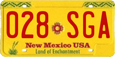 NM license plate 028SGA