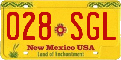 NM license plate 028SGL