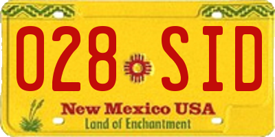 NM license plate 028SID