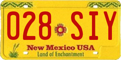 NM license plate 028SIY
