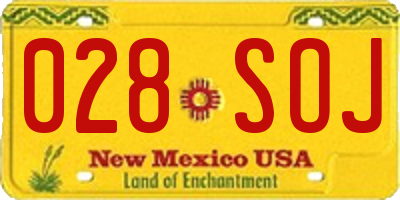 NM license plate 028SOJ