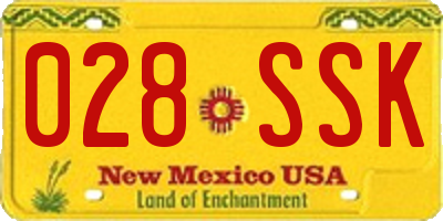 NM license plate 028SSK
