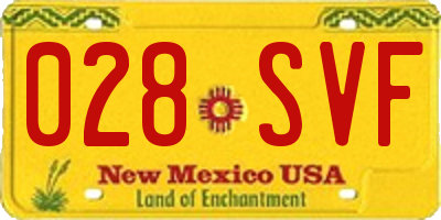 NM license plate 028SVF