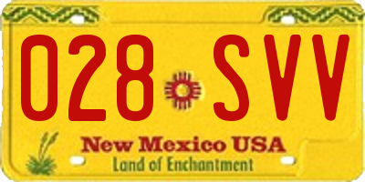 NM license plate 028SVV