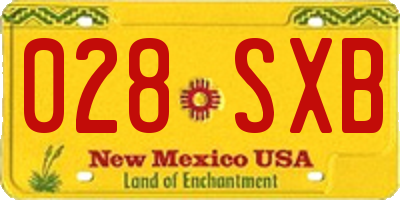 NM license plate 028SXB